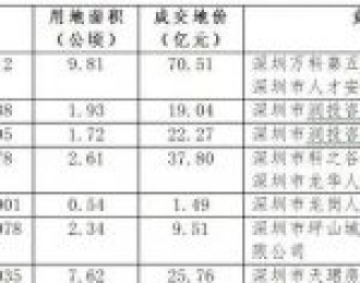 深圳土拍：一日揽金超193亿，“国家队”仍是主力