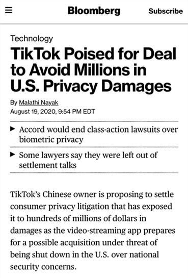 为避免巨额罚款，字节跳动拟与TikTok美国消费者和解