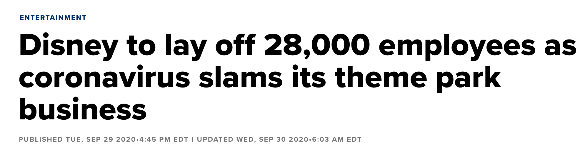 美国多家巨头一天之内接连裁员，迪士尼解雇28000人